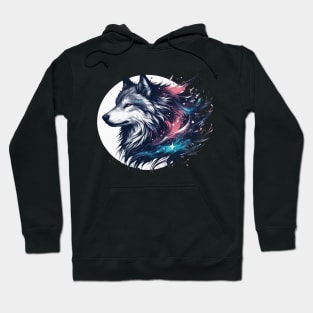 Wolf and moon artwork Hoodie